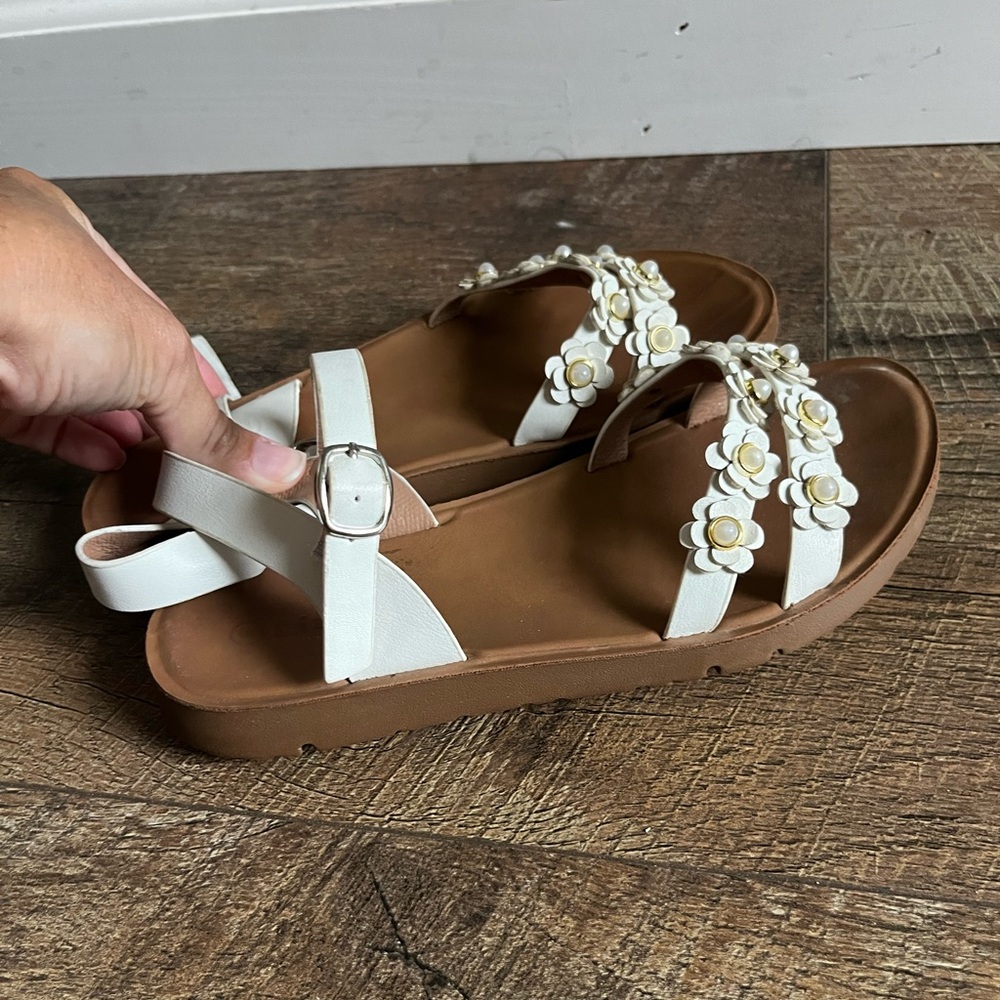 Sandals Bundle White Floral + Glitter Jelly Beach Shoes Lot girls size 3 - Picture 10 of 14